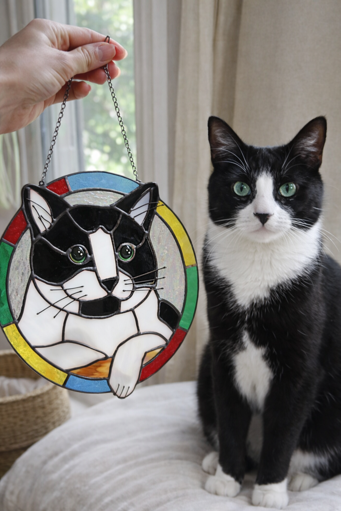 Stained Glass Cat Portrait from Your Photo