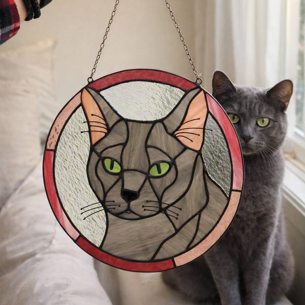 Stained Glass Cat Portrait from Your Photo