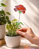 Stained Glass Red Carnation – Spring Decor, Mother's Day Gift