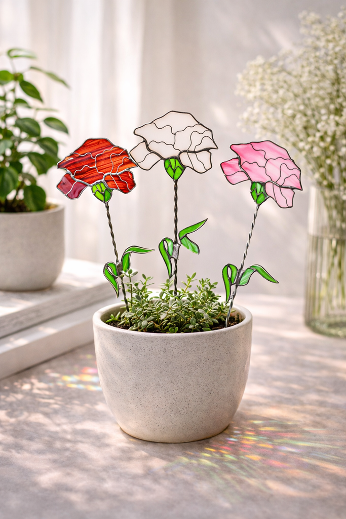 Carnations Plant Stake (Stand Option)