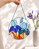 Blue Iris Stained glass Suncathcher