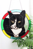 Custom Cat Portrait, Stained glass Suncatcher
