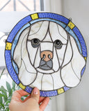 Custom Cat Portrait, Stained glass Suncatcher