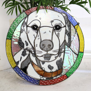 Custom Cat Portrait, Stained glass Suncatcher