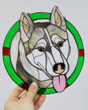 Custom Cat Portrait, Stained glass Suncatcher