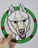 Custom Cat Portrait, Stained glass Suncatcher