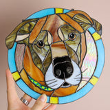 Custom Cat Portrait, Stained glass Suncatcher