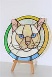 Custom Cat Portrait, Stained glass Suncatcher