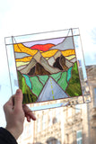 Stained Glass Picture Mountains – Panel Window Décor Art