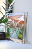 Stained Glass Picture Mountains – Panel Window Décor Art