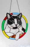Custom Cat Portrait, Stained glass Suncatcher