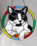 Custom Cat Portrait, Stained glass Suncatcher