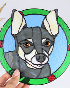 Custom Cat Portrait, Stained glass Suncatcher