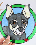 Custom Cat Portrait, Stained glass Suncatcher