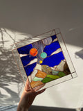 Stained Glass Picture Mountains – Panel Window Décor Galaxy Art