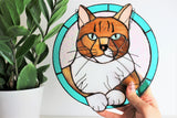 Custom Stained Glass Pet Suncatcher from Photo – Personalized Dog or Cat Gift