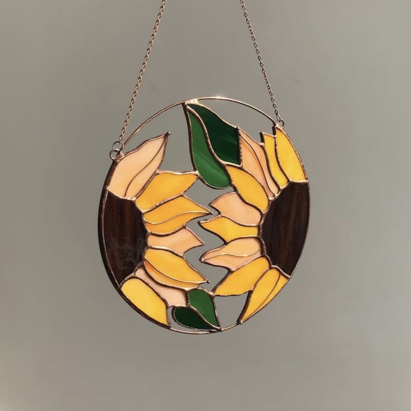 Sunflower Stained Glass Suncatcher
