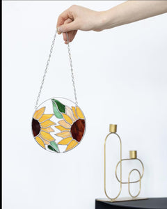 Sunflower Stained Glass Suncatcher