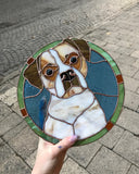 Custom Cat Portrait, Stained glass Suncatcher