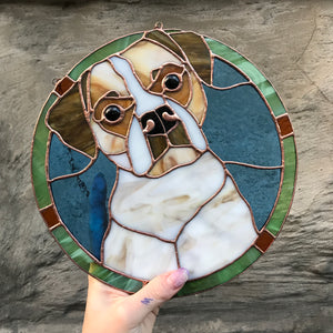 Custom Dog Portrait Stained Glass