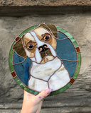 Custom Cat Portrait, Stained glass Suncatcher