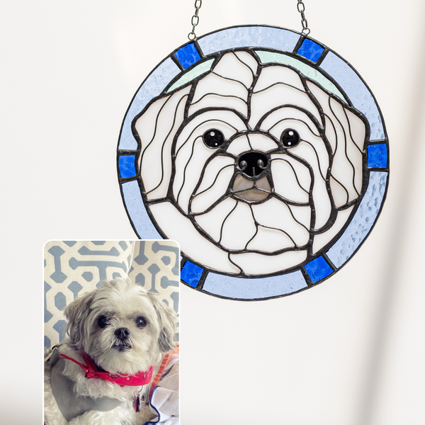 Stained Glass Dog Portrait from Your Photo