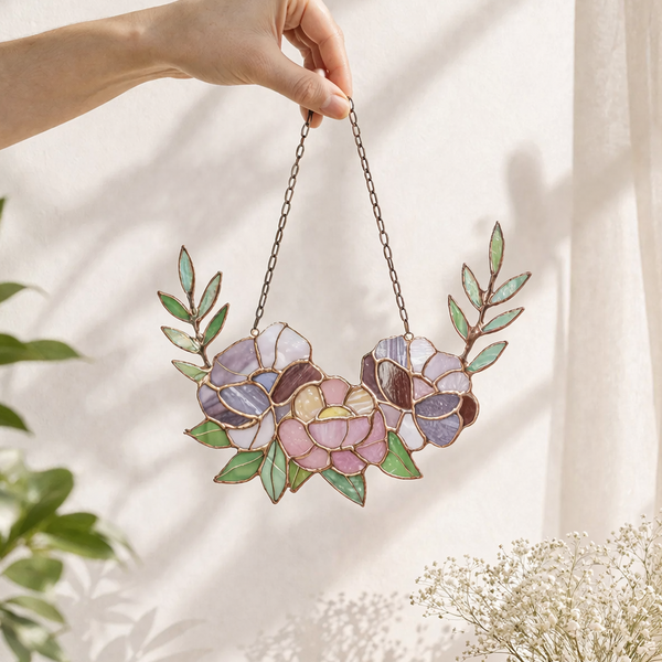 Flower Ranunculus Rose Suncatcher Leaf