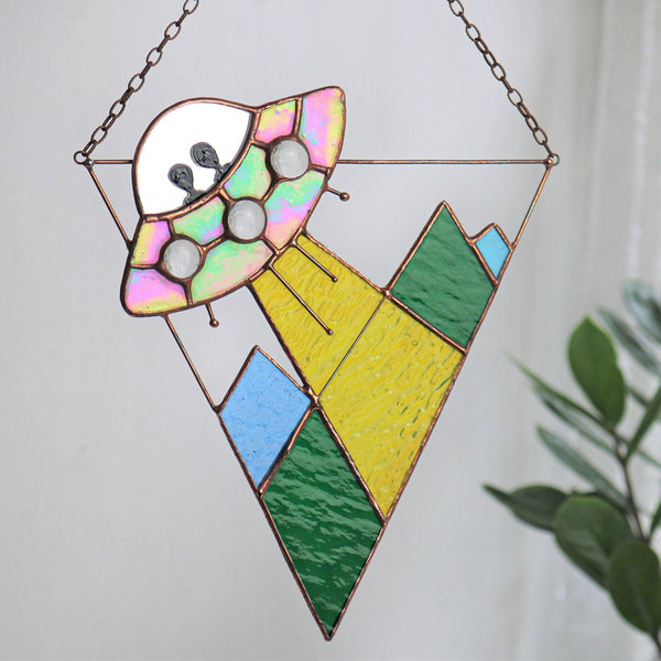 UFO Stained Glass Suncatcher