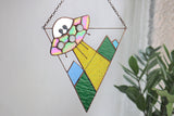 UFO Stained Glass Suncatcher