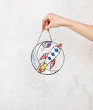 Rocket Stained Glass Suncatcher
