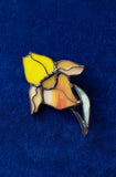 Glass Brooch Flower Iris
