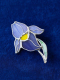Glass Brooch Flower Iris