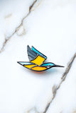 Chickadee Glass Brooch