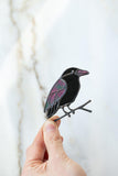 Crow brooch