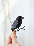 Crow brooch