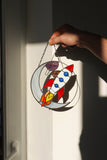 Rocket Stained Glass Suncatcher