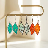 Stained Glass Leaf Earrings