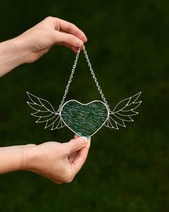 Heart Stain glass Sunflower, Flowers Sun Catcher