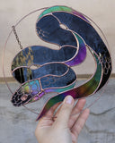 Python Stained Glass Suncatcher – Snake Nature Panel Décor