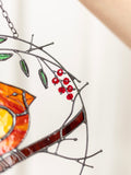 Red Cardinal Stained Glass Suncatcher – Bird Window Décor