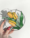 Red Tulip Stained Glass Suncatcher – Mother's Day Gift