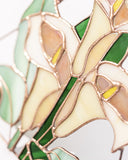Stained glass calla lily flowers, Suncatcher arum lily