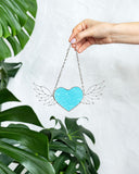 Heart Stain glass Sunflower, Flowers Sun Catcher