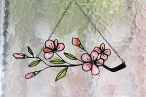 Sakura Twig Branch Stained Glass