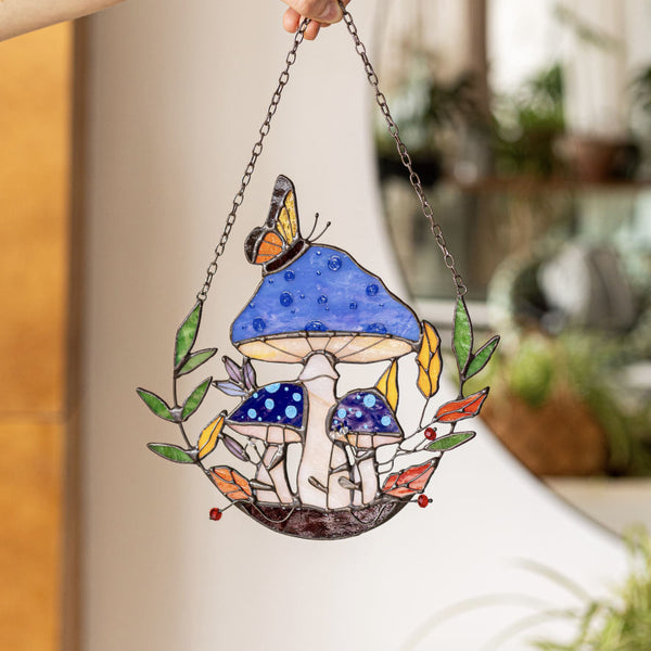 Stained glass Blue Fly Agaric