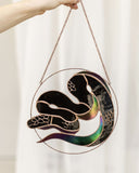 Python Stained Glass Suncatcher – Snake Nature Panel Décor