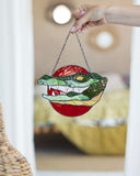 Crocodile Stained Glass Suncatcher – Alligator Animal Window Décor