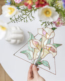 Stained glass calla lily flowers, Suncatcher arum lily