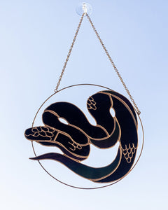 Python Stained Glass Suncatcher – Snake Nature Panel Décor