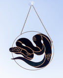 Python Stained Glass Suncatcher – Snake Nature Panel Décor
